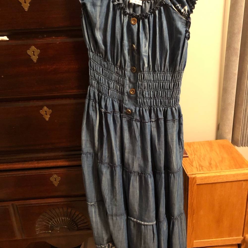 Blue Floral Midi Dress